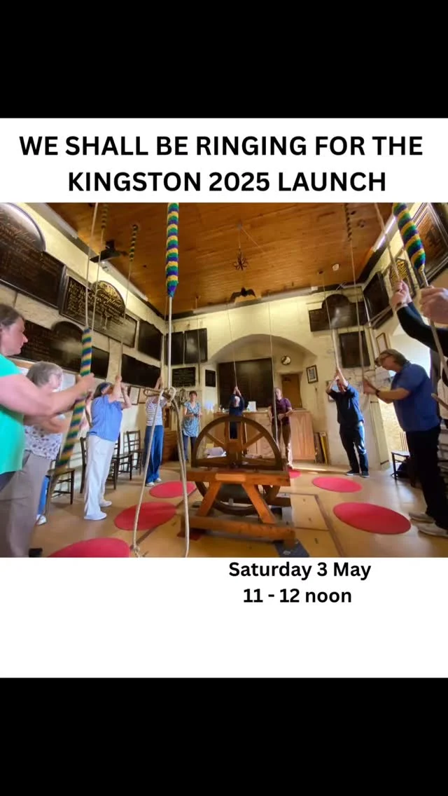 We shall be ‘ringing in’ the launch of Kingston 2025 🔔👑 

Saturday 3 May, 11-12; Launch starts in the Ancient Market Place at 12 noon, with community performances and around Kingston’s town centre. Watch K-Pop, drumming, dancing, singing and more! 🎉

#kingston2025 is a landmark cultural celebration of past, present and future in the Royal Borough of Kingston upon Thames. The diverse, six month festival has large scale public events, performances, exhibitions and more to enjoy. It marks 1100th anniversary of the crowning of King Athelstan, the first King of a united England, right in the heart of Kingston in 925. 👑

Get there at 11:00am to hear the bells ring out and why not pop into the church @allsaintschurchkingston to see the Seven Saxon Kings Embroidery Project. It’s beautiful! 🧵 

#kingstonbellringers #allsaintschurchkingston #kingstonuponthames #athelstan #athelstan1100 @kingston_council