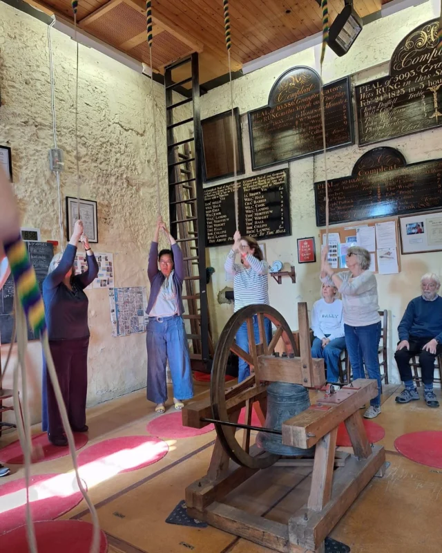 17 this morning including 2 family visitors (Pip’s son and granddaughter): lots of rounds and call changes on 12; Stedman Triples, a very fine Grandsire Caters 👍🏻 and I was delighted to ring PH11, which we rarely get to practice let alone ring! I thought it went well 👍🏻 11 for coffee morning too. Normal ringing for #evensong, 5-6pm. #kingstonbellringers #allsaintschurchkingston #kingstonuponthames #bellringing 📸 1-2 @corneykate thanks for getting some pics of me ringing - I’m normally the one taking them! Rest of the pics and video  @soshanau