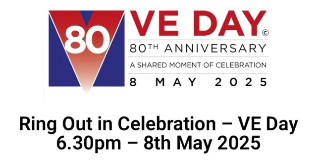 Ring Out in Celebration – VE Day 6:30pm – 8th May 2025

On the 8th May 1945 bells rang out across Britain as the nation took to the streets in celebration of Victory in Europe Day. Eighty years later we celebrate this momentous occasion with bell ringers across the country ringing at 6:30pm to pay tribute to those who made the ultimate sacrifice so that we might live in a free world. #veday80 #veday #allsaintschurchkingston #kingstonuponthames #bellringing #kingstonbellringers #ringoutincelebration